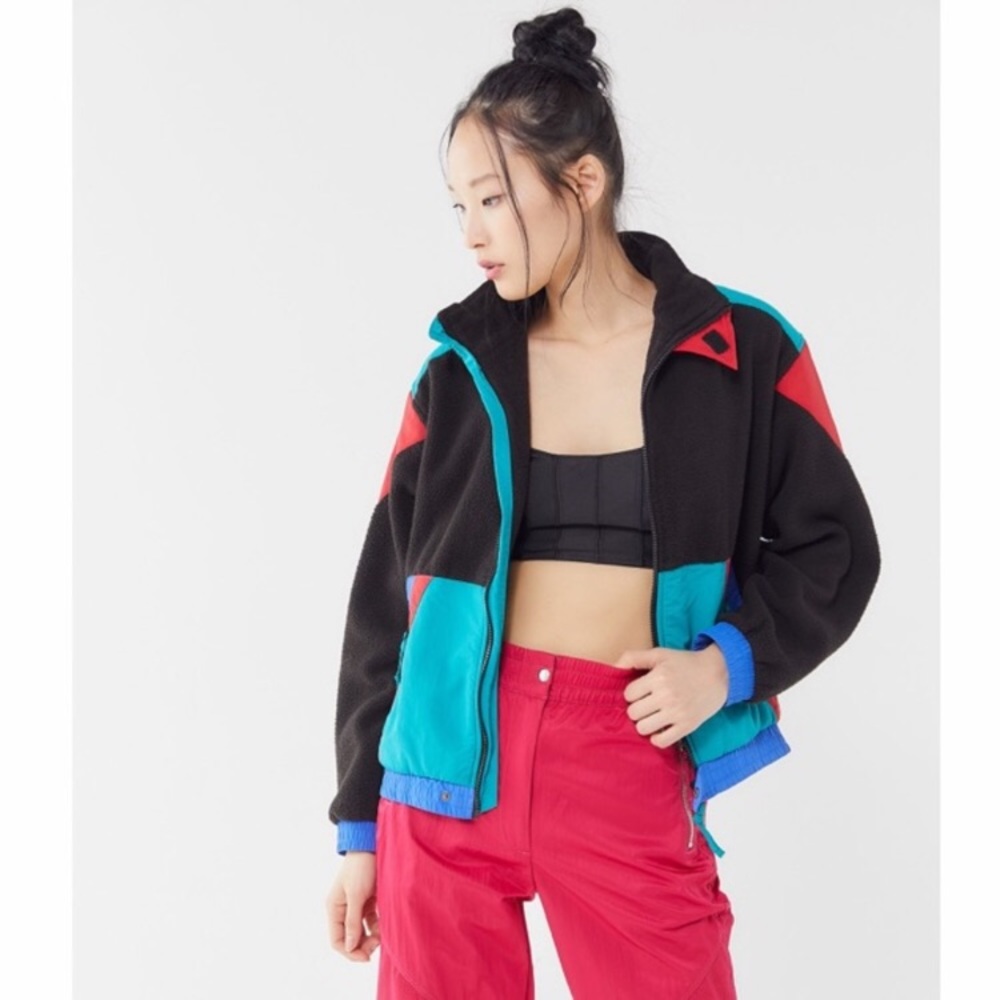 Urban Outfitters 90’s Vintage Retro Style ColorBlock Fleece Jacket - Picture 5 of 6